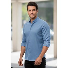 Фотография Рубашка мужская 7189 l.blue р.S-2XL "ROLADA" недорого оптом от прямого поставщика