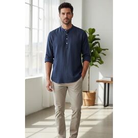 Фотография Рубашка мужская 7199 navy р.S-2XL "ROLADA" недорого оптом от прямого поставщика