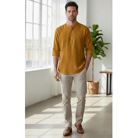 Фотография Рубашка мужская 7200 yellow р.S-2XL "ROLADA" недорого оптом от прямого поставщика
