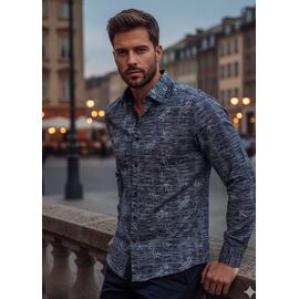 Фотография Рубашка мужская 7215 navy р.S-2XL "ROLADA" недорого оптом от прямого поставщика