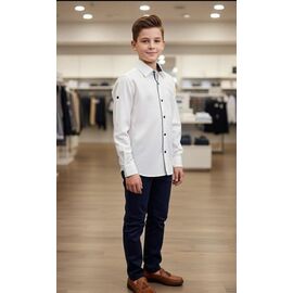 Фотография Рубашка детская на мальчика 7216 white р.10-16 "ROLADA" недорого оптом от прямого поставщика