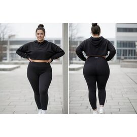 Фотография Лосины женские 50002 black р.XL-4XL "VICTORY" недорого оптом от прямого поставщика