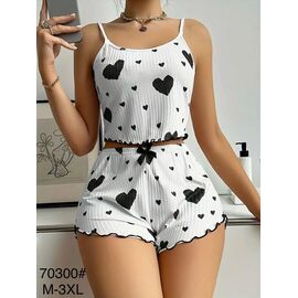 Фотография Пижама лёгкая женская 70300 white-black р.50-58 "Fili Wear" недорого оптом от прямого поставщика