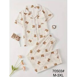 Фотография Пижама лёгкая женская 70503 beige р.50-58 "Fili Wear" недорого оптом от прямого поставщика