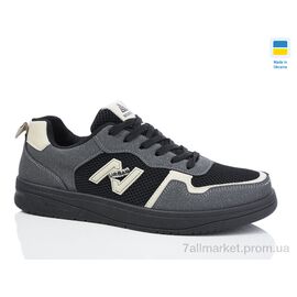 Фотография Кроссовки мужские модные Весна/осень N1032 чорний/графіт (8 пар р.41-45) "Lot Shoes" недорого оптом от прямого поставщика