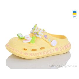 Фотография Кроксы детские летние Лето N005 жовтий (6 пар р.25-30) "Lot Shoes" недорого оптом от прямого поставщика