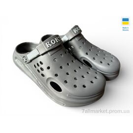 Фотография Кроксы мужские легкие Лето 516-018 графіт (8 пар р.41-44) "Rai shoes" недорого оптом от прямого поставщика
