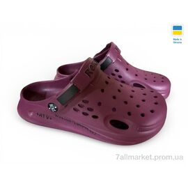 Фотография Кроксы женские летние Лето 517-08 бордо (8 пар р.37-40) "Rai shoes" недорого оптом от прямого поставщика