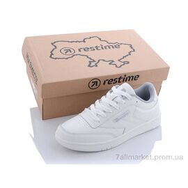 Фотография Кроссовки женские модные Весна/осень PWB26827 white (8 пар р.36-41) "Restime" недорого оптом от прямого поставщика