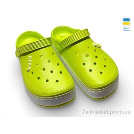 Фотография Кроксы женские летние Лето 419 лайм (8 пар р.36-41) "Rai shoes" недорого оптом от прямого поставщика