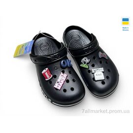 Фотография Кроксы детские летние Лето 329 чорний (8 пар р.33-36) "Rai shoes" недорого оптом от прямого поставщика