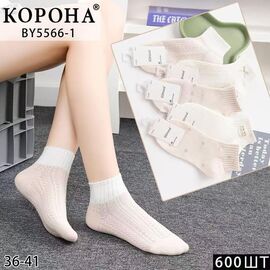 Фотография Носки женские BY5566-1 mix р.36-41 "Корона" недорого оптом от прямого поставщика