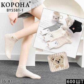 Фотография Носки женские BY5581-1 mix р.36-41 "Корона" недорого оптом от прямого поставщика