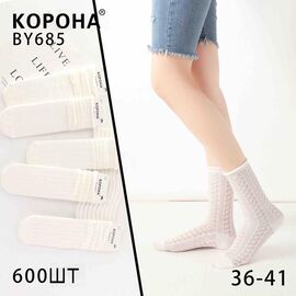 Фотография Носки женские BY685 white р.36-41 "Корона" недорого оптом от прямого поставщика