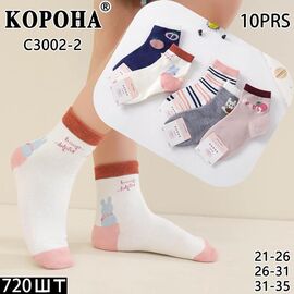 Фотография Носки детские на девочку C3002-2 mix р.26-31 "Корона" недорого оптом от прямого поставщика