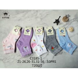 Фотография Носки детские на девочку C3185-1 mix (31-35) р.31-36 "Корона" недорого оптом от прямого поставщика