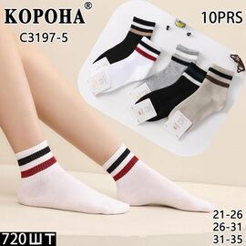 Фотография Носки детские на девочку C3197-5 mix р.26-31 "Корона" недорого оптом от прямого поставщика