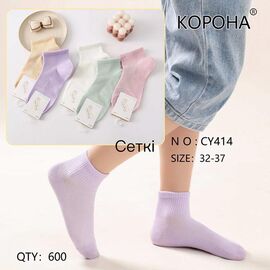 Фотография Носки детские на девочку CY414 mix р.32-37 "Корона" недорого оптом от прямого поставщика