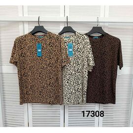 Фотография Футболка женская 17308 d.brown р.one size "LOOK" недорого оптом от прямого поставщика