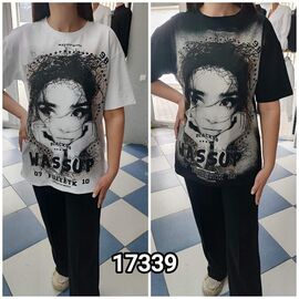 Фотография Футболка женская 17339 black р.one size "LOOK" недорого оптом от прямого поставщика