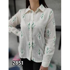 Фотография Рубашка женская 2851 white-green р.42-48 "LOOK" недорого оптом от прямого поставщика