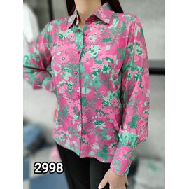 Фотография Рубашка женская 2998 pink-green р.42-48 "LOOK" недорого оптом от прямого поставщика
