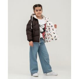 Фотография Куртка детская демисезонная на девочку M446 brown р.116-134 "Moda school" недорого оптом от прямого поставщика