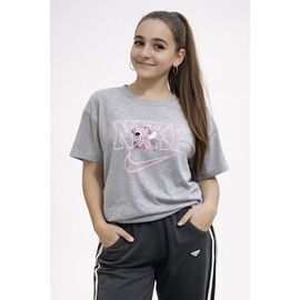 Фотография Футболка детская на девочку M474 grey р.140-164 "Moda school" недорого оптом от прямого поставщика