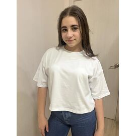 Фотография Футболка детская на девочку M477 white р.140-164 "Moda school" недорого оптом от прямого поставщика