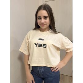 Фотография Футболка детская на девочку M482 beige р.140-164 "Moda school" недорого оптом от прямого поставщика