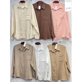 Фотография Рубашка женская 4021-3 peach р.XL-4XL "BASE" недорого оптом от прямого поставщика