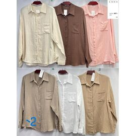 Фотография Рубашка женская 4021-3-2 beige р.XL-4XL "BASE" недорого оптом от прямого поставщика