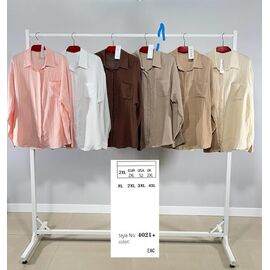 Фотография Рубашка женская 4021+-1 beige р.XL-4XL "BASE" недорого оптом от прямого поставщика