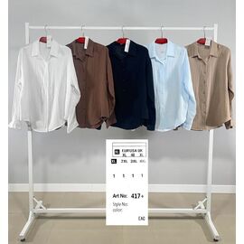 Фотография Рубашка женская 417+ beige р.XL-4XL "BASE" недорого оптом от прямого поставщика