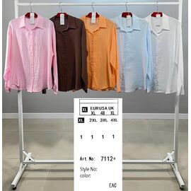 Фотография Рубашка женская 7112+ pink р.XL-4XL "BASE" недорого оптом от прямого поставщика