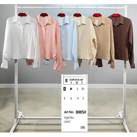 Фотография Рубашка женская 8005 white р.S-XL "BASE" недорого оптом от прямого поставщика