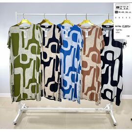 Фотография Платье летнее женское CL2075 beige-black р.2XL-6XL "BASE" недорого оптом от прямого поставщика