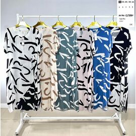 Сукня літня жіноча CL7308 beige-brown р.2XL-6XL "BASE" недорого оптом від прямого постачальника