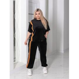 Фотография Костюм спортивный женский 1359 black-orange р.50-64 "Seven Zikina" недорого оптом от прямого поставщика