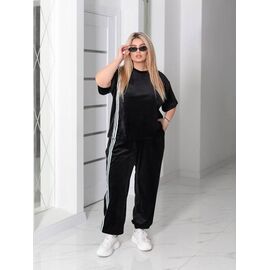 Фотография Костюм спортивный женский 1359 black-white р.50-64 "Seven Zikina" недорого оптом от прямого поставщика