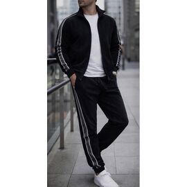 Фотография Костюм спортивный мужской 952 black-grey р.46-56 "Seven Zikina" недорого оптом от прямого поставщика