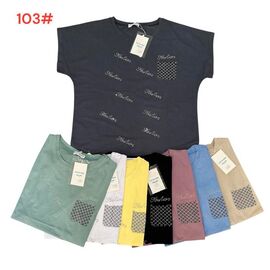 Фотография Футболка женская 103 mix р.52-56 "Katty" недорого оптом от прямого поставщика