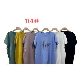 Фотография Футболка женская 114 mix р.52-56 "Katty" недорого оптом от прямого поставщика