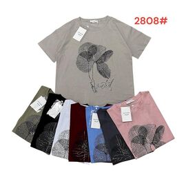 Фотография Футболка женская 2808 mix р.50-54 "Katty" недорого оптом от прямого поставщика