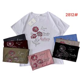 Фотография Футболка женская 2812 mix р.50-54 "Katty" недорого оптом от прямого поставщика