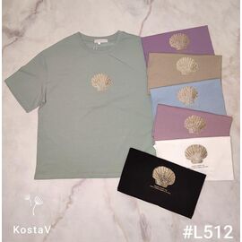 Фотография Футболка женская L512 mix р.54-60 "Kosta" недорого оптом от прямого поставщика