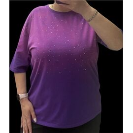 Фотография Футболка женская 205106 purple р.46-58 "Elena&Vika" недорого оптом от прямого поставщика