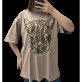 Фотография Футболка женская 25101 beige р.46-48 "Elena&Vika" недорого оптом от прямого поставщика