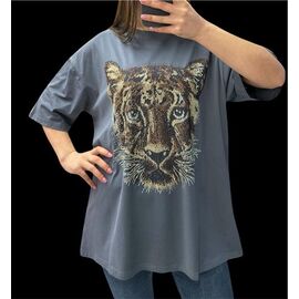 Фотография Футболка женская 25101 grey р.46-48 "Elena&Vika" недорого оптом от прямого поставщика