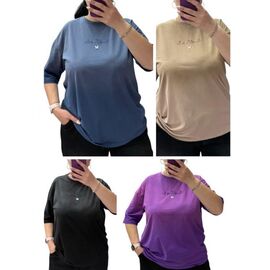 Фотография Футболка женская 25107 black р.46-58 "Elena&Vika" недорого оптом от прямого поставщика